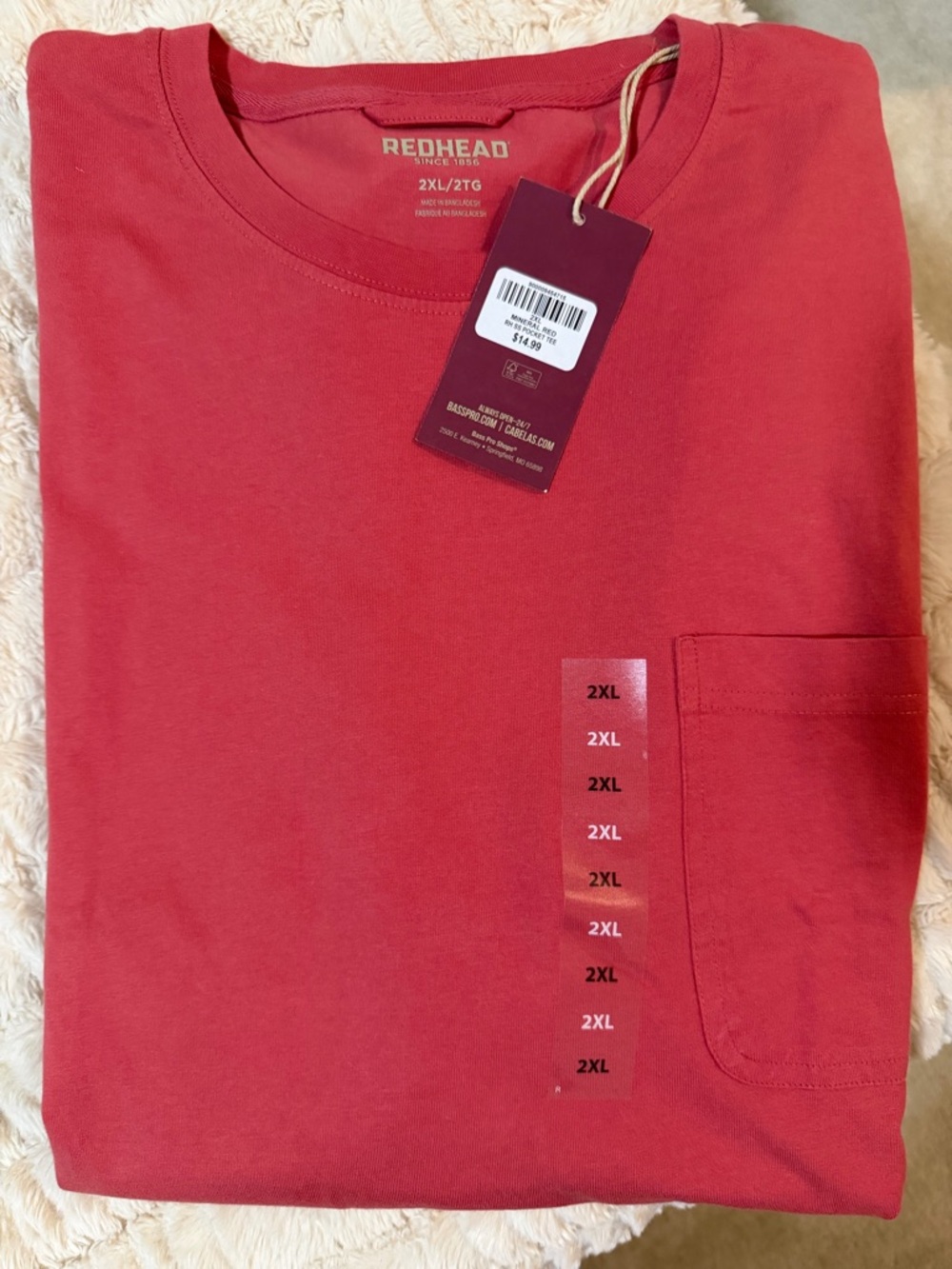 RedHead Men's Pocket Crew Neck Short Sleeve Shirt - Red